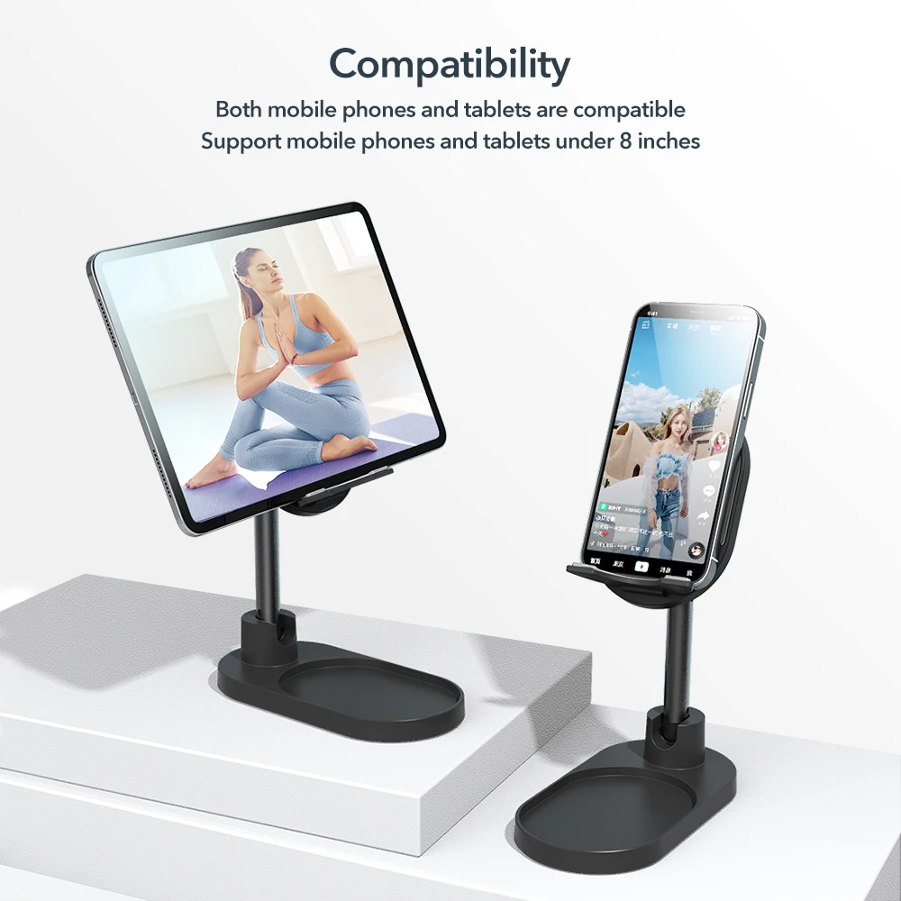 

3-in-1 Holder for Phone Makeup Mirror for iPhone iPad for Samsung Xiaomi Tablet Make up Stand Portable Universal Stand