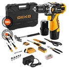 Аккумуляторная дрель-шуруповерт DEKO DKCD12FU-Li-Ion в кейсе + набор инструментов 104 шт, 12В, 2х1.5 Ач, зу 063-4117