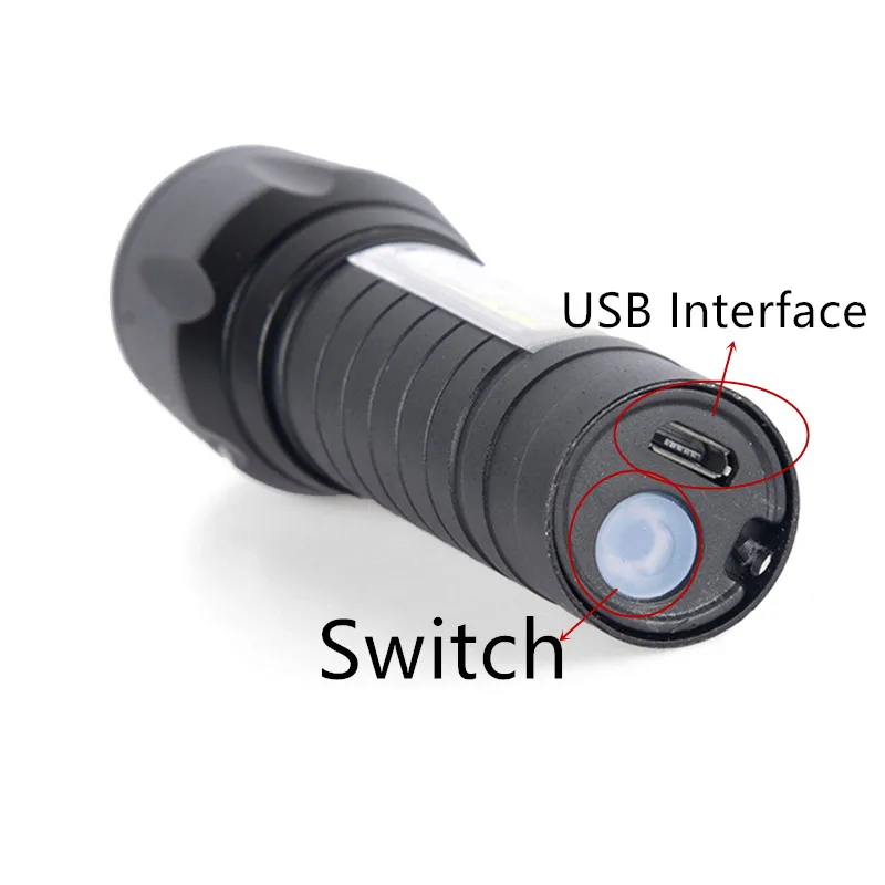 USB зарядка мини портативный COB мощный светодиодный фонарь наружный охотничий фонарь с батареей и кабелем