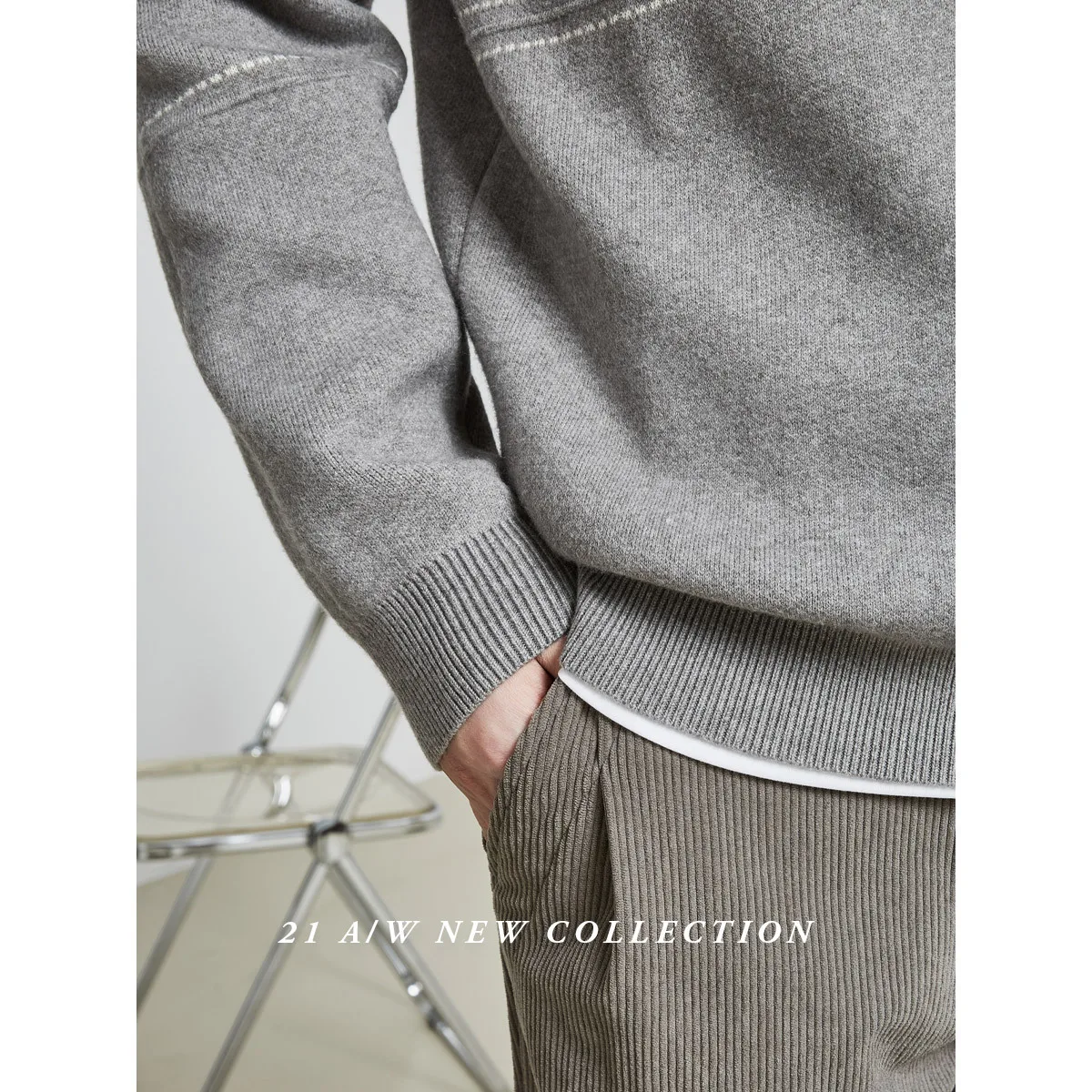 20075 Мужской осенне-зимний вязаный свитер простой уникальный джентльменский