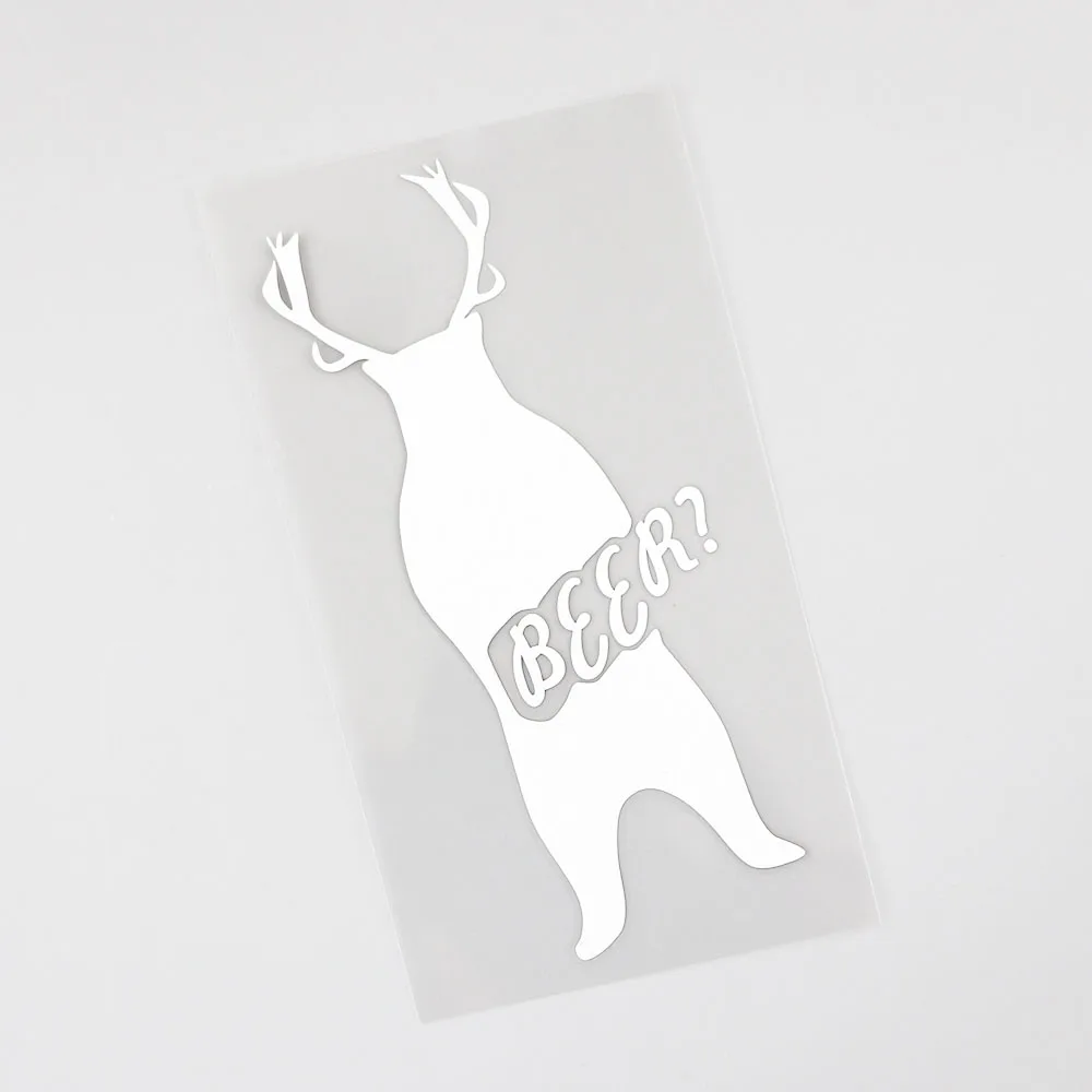 YJZT 6.8CMX15.1CM Animal Beer Bear Hunting Vinyl Car Sticker Decal Black/Silver 8C-0069 | Автомобили и мотоциклы