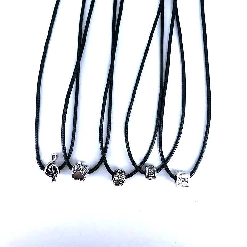 Ожерелье из черной кожи с цепочкой женское ожерелье надписью I Love You чокер для