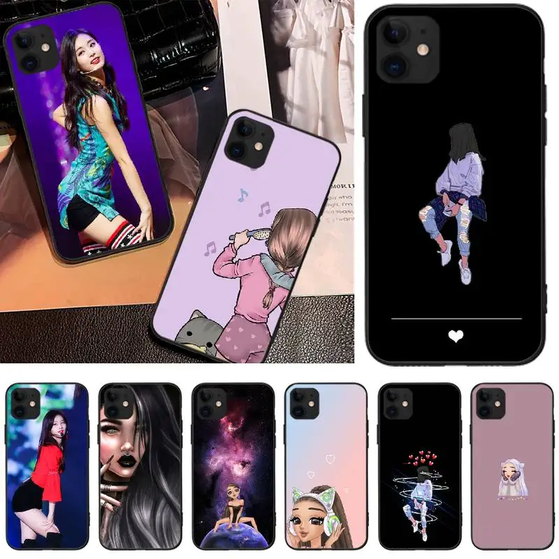 BaweiTE Fashion Girl DIY Painted Bling Phone Case For iPhone 5C 6 6S 7 8 plus X XS XR MAX 11 pro Pro Max | Мобильные телефоны и