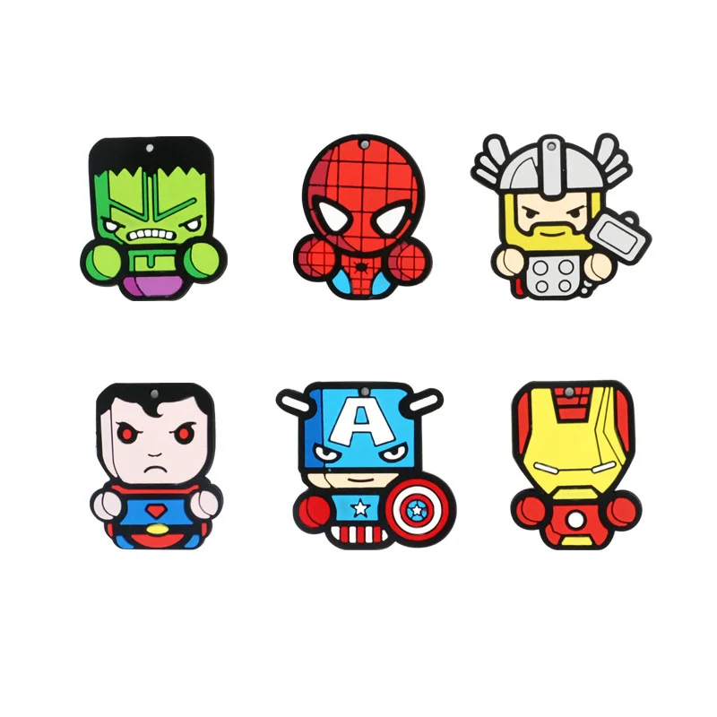 Металлическая брошь в мультяшном стиле виде Человека паука Капитана Америка