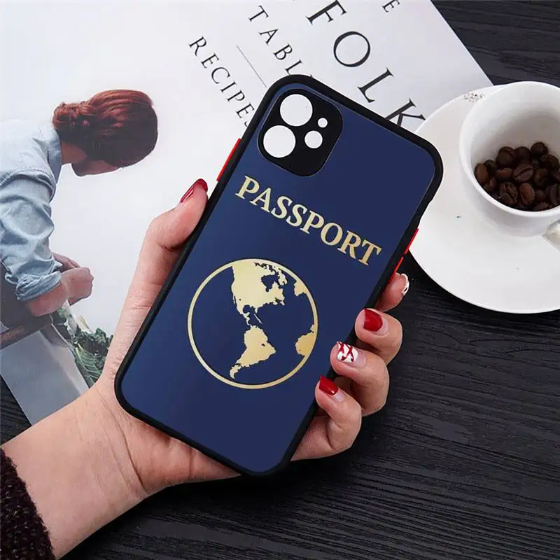 

Algerian Passport travel red Phone Case Matte Transparent for iPhone 7 8 11 12 s mini pro X XS XR MAX Plus cover funda