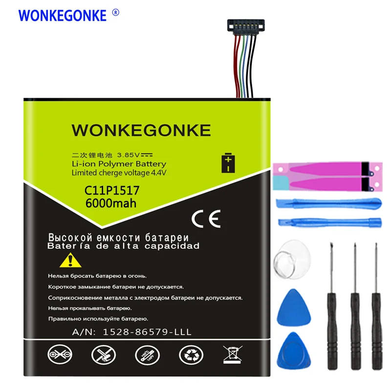 Аккумулятор WONKEGONKE C11P1517 для ASUS ZENPAD 10 Z300M Z300CNL 6B P00C|Аккумуляторы мобильных