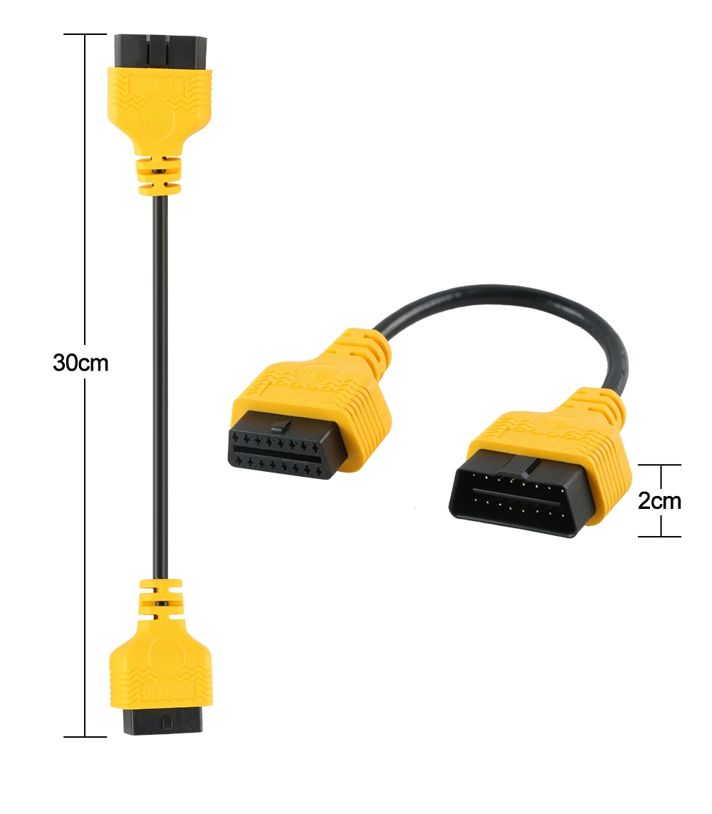 AUTOOL Авто OBD 2 Диагностический Кабель-адаптер автомобильный OBD2 II ELM327 Удлинительный разъем сканер 16Pin Мужской к женскому Удлинительный провод 30 см