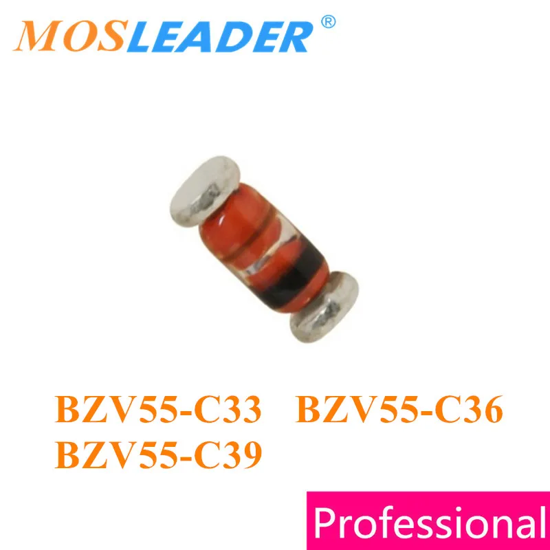 Mosleader 2500 шт. LL34 фотолампа лампа заднего света SOD80C BZV55 серия 33 в 36 В 39 китайская BZV55C33