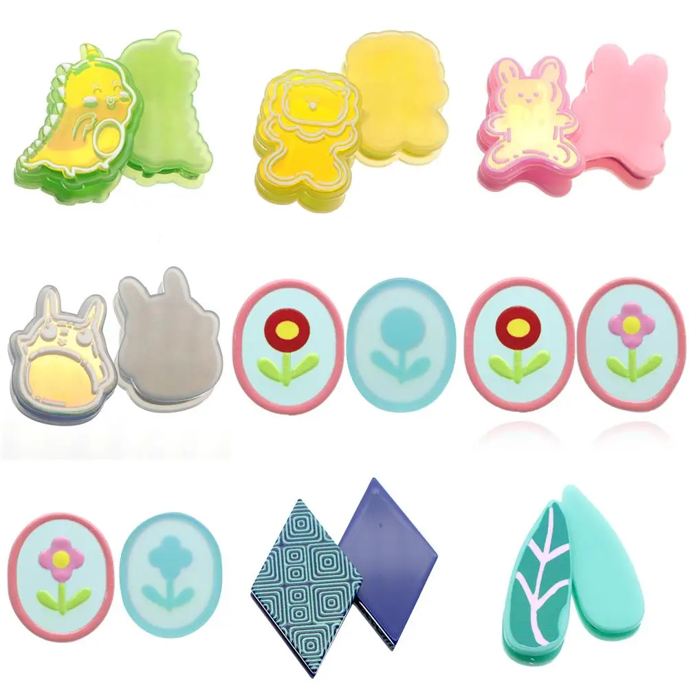 5 шт. животные ручная роспись 3D рельефная акриловая смола без отверстий шармы