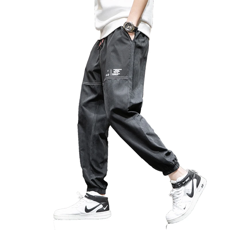 

Japanese Style Men Spring Trousers Casual Loose Men Harem Pants Elastic Waist Cool Men Legging Bottom Pants