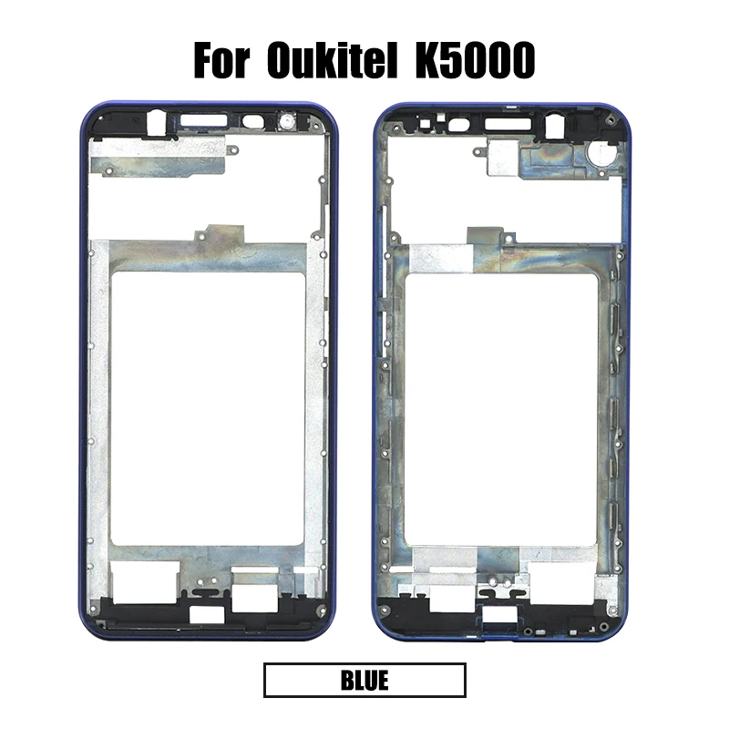 Blue Высококачественная новая Оригинальная передняя рамка для Oukitel K5000, передняя крышка корпуса, чехол, запасные части для ремонта - Цвет: Blue