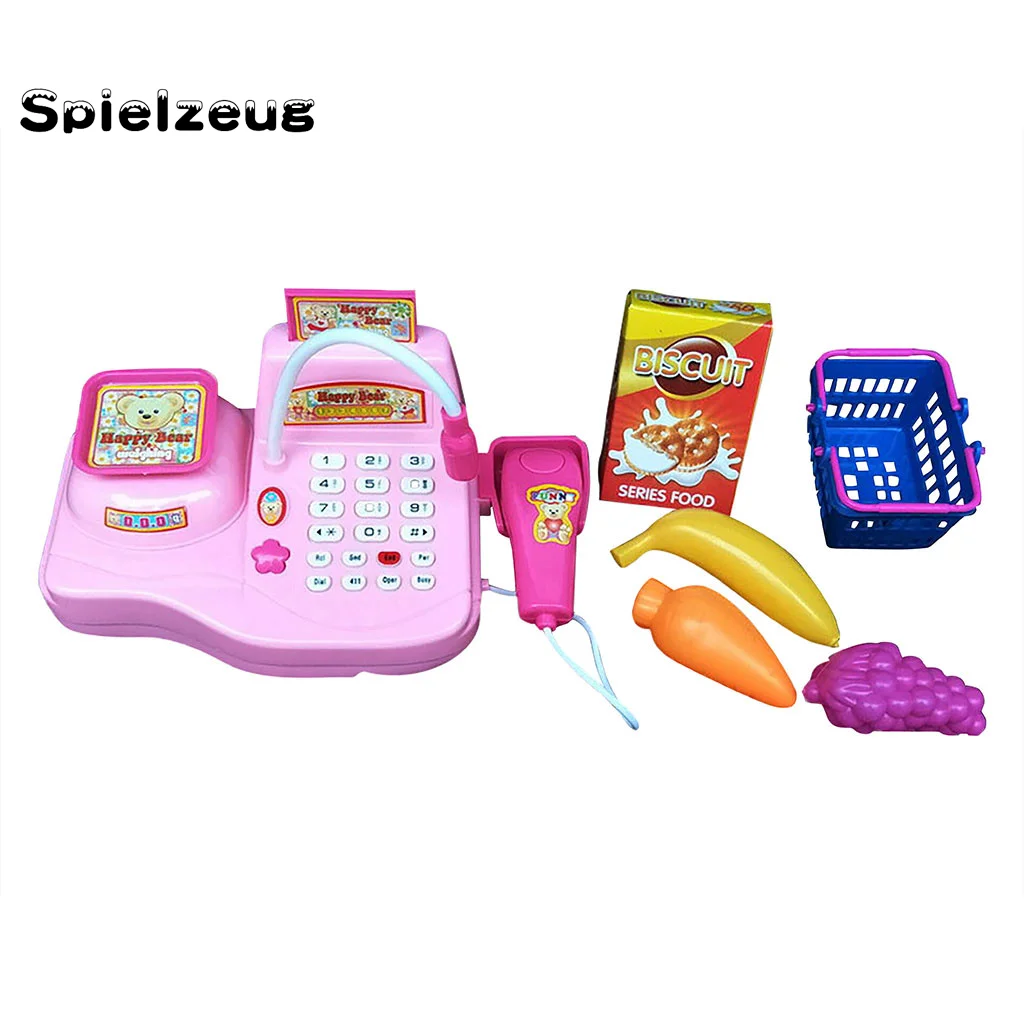 1 Набор электронный кассовый аппарат для супермаркета игрушечная корзина