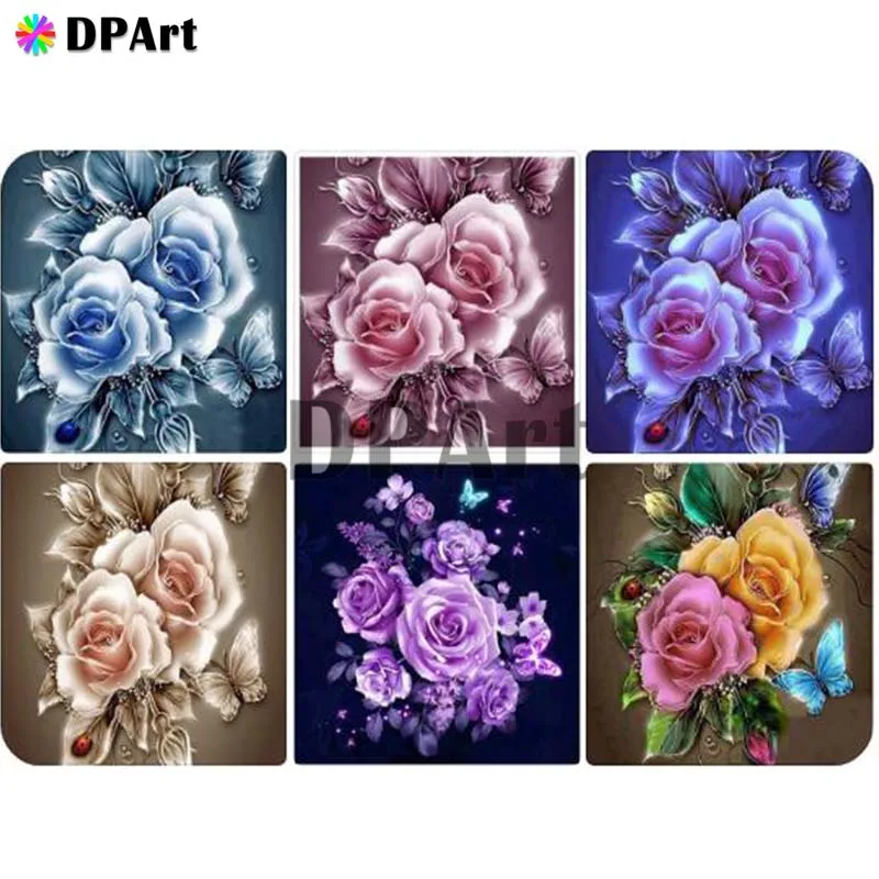 

Daimond Painting Full Square/Round Drill Rose Flower Colorful 5D Diamond Rhinestone Embroidery Painting Cross Stitch Pic M1027