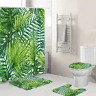 4 шт.комплект, коврики для унитаза, с тропическим растением
