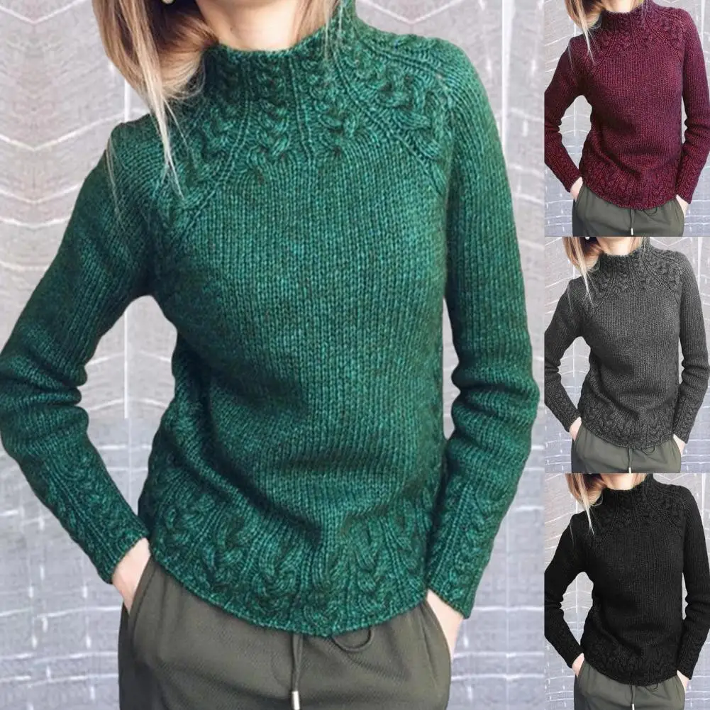 

High Collar Unique Beautiful Good Woven Girl Sweater Hard to Fade Sweater Wide Application for Gifts