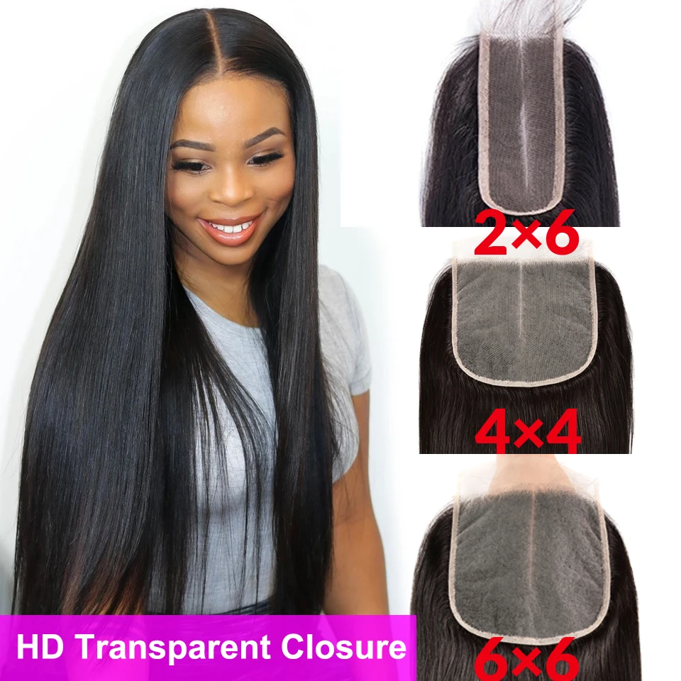 Перуанские человеческие волосы прямые 2*6 светильник коричневое кружево Закрытие