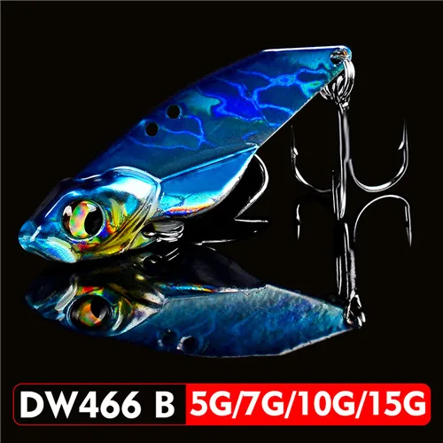 1 шт., металлическая Приманка VIB Blade, 5 г, 7 г, 10 г, 15 г, 3D глаза, карандаш, ложка, Спиннер, балансир, жесткая приманка для рыбалки, рыболовные снасти с крюком - Цвет: colorB