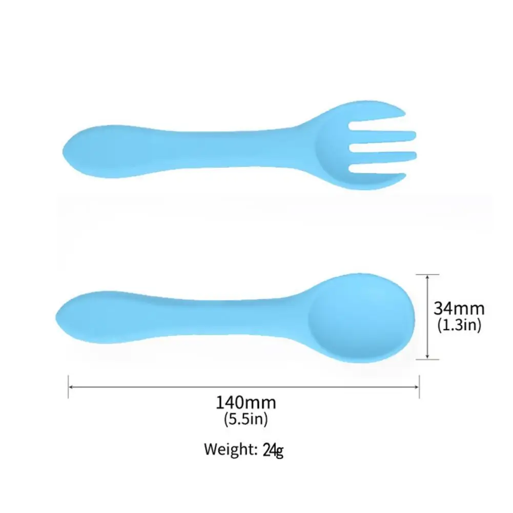 

Baby feeding spoon Soft Silicone Candy Color Complementary Tableware Food Children Spoons P7M5