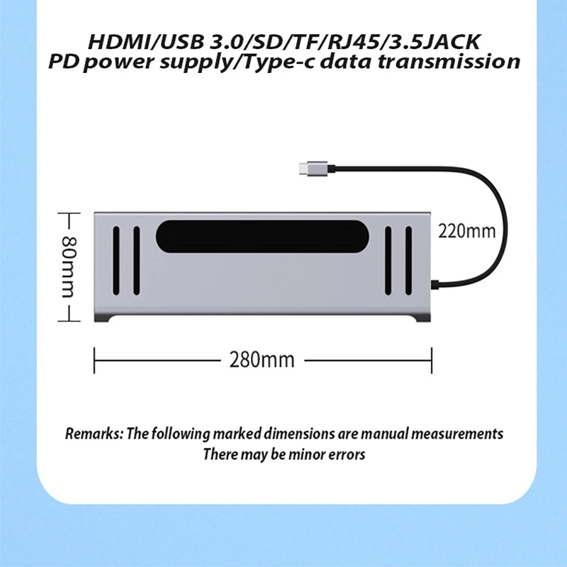 Многофункциональная док станция 12 в 1 USB 3 0 4K HDMI VGA RJ45|Док-станции для ноутбуков| |