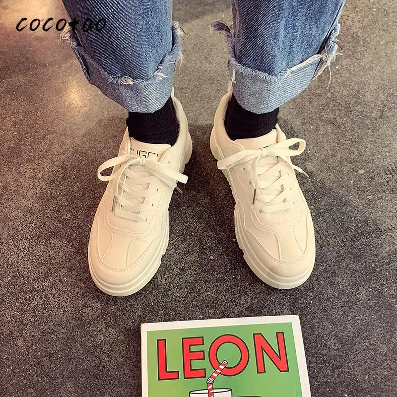 Женские кроссовки в Корейском стиле летние белые на толстой подошве с юбкой