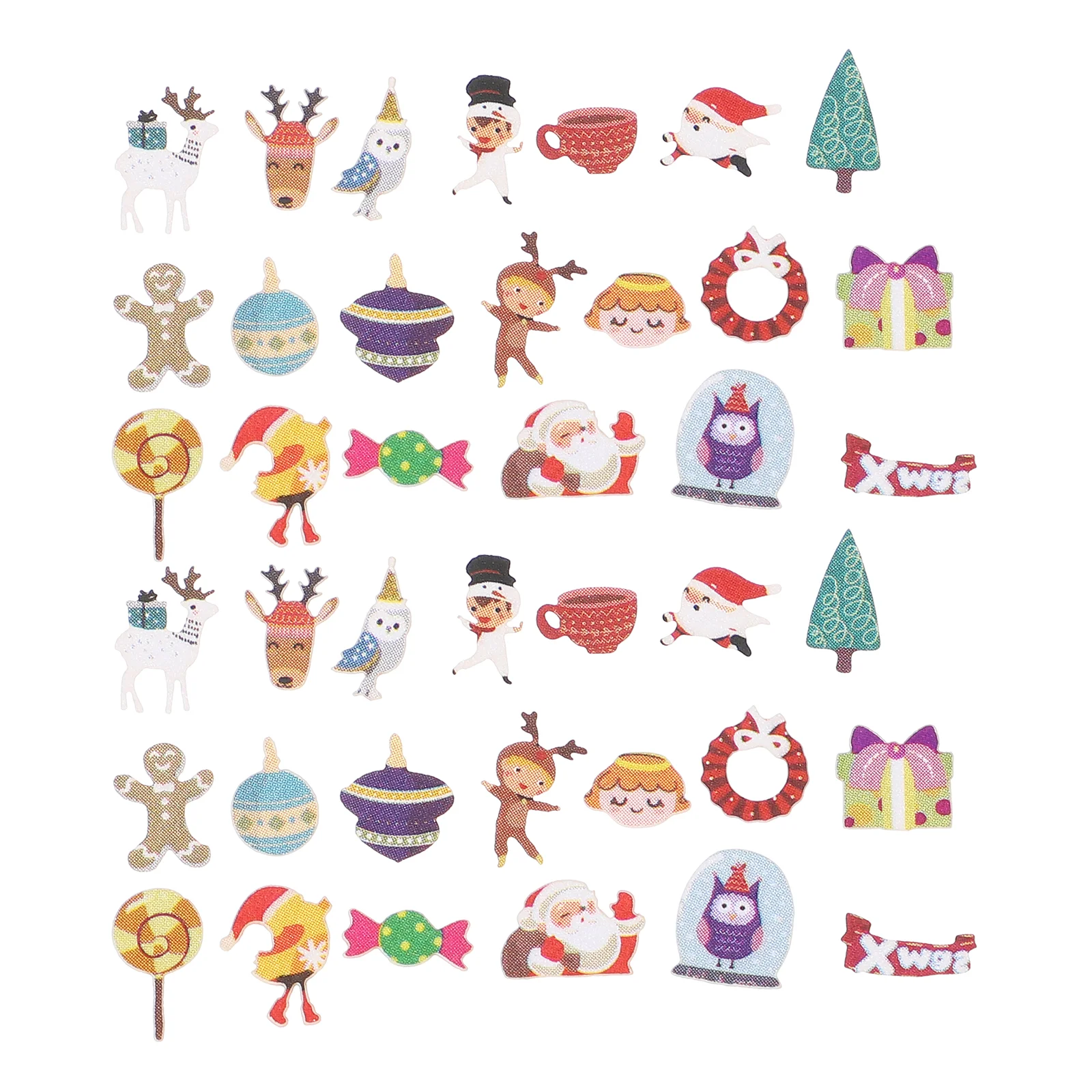 

6 Boxes Christmas Wood Pulp Nail Patches Xmas Theme Nail Decal Nail Decor