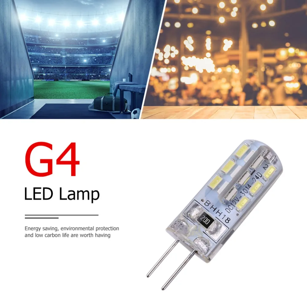 2W SMD3014 G4 светодиодный светильник AC/DC 12 В/24 в пост SMD3014 110LM Белый светодиодный заменить силиконовая Кукуруза лампы галогенные лампы светильник