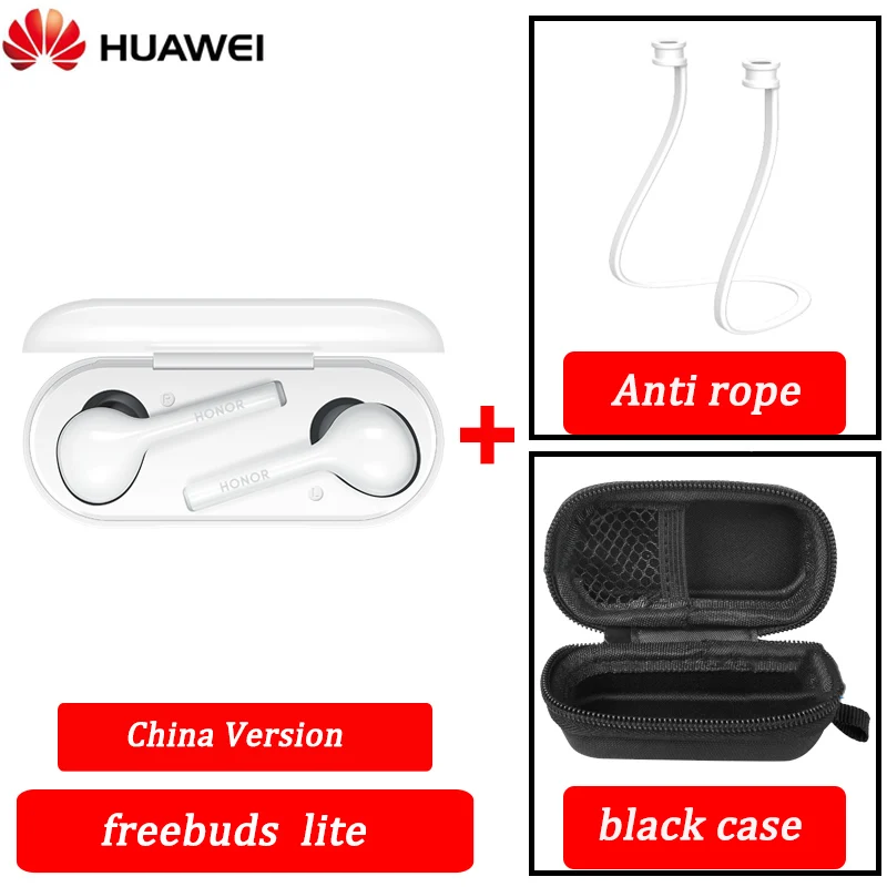 Беспроводные наушники huawei Freebuds lite, водонепроницаемые, с управлением нажатием, Беспроводная зарядка Bluetooth 4,2 - Цвет: china and case