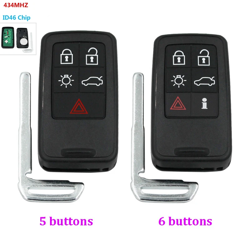 5/6 кнопки Интеллектуальный Автомобильный ключ дистанционного управления 433 МГц с
