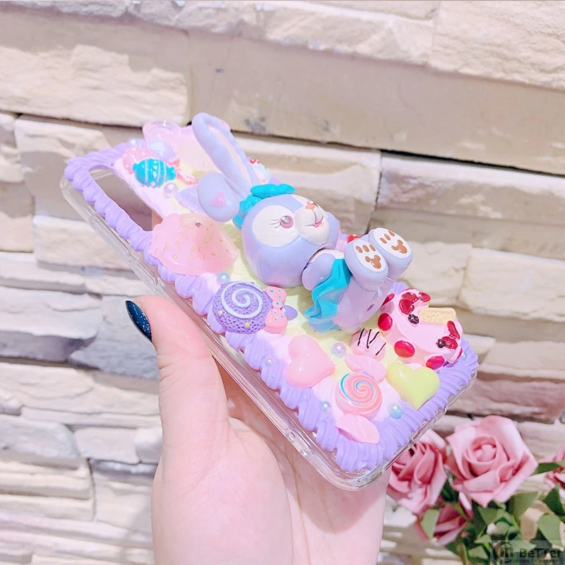 DIY чехол для Samsung Note10 plus 3D rabit телефона Galaxy s10 S6/s7/s8/9 + ручной работы кремовый note8/9