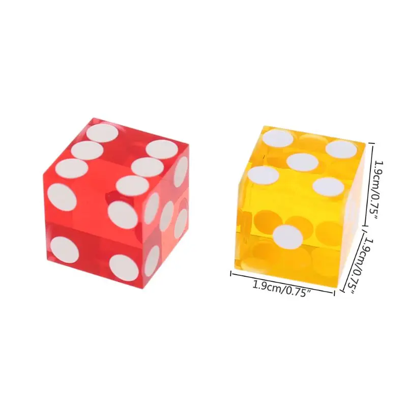

5pcs High-grade Acrylic Transparent Dice 19mm Straight Corner Casino Dice Gift