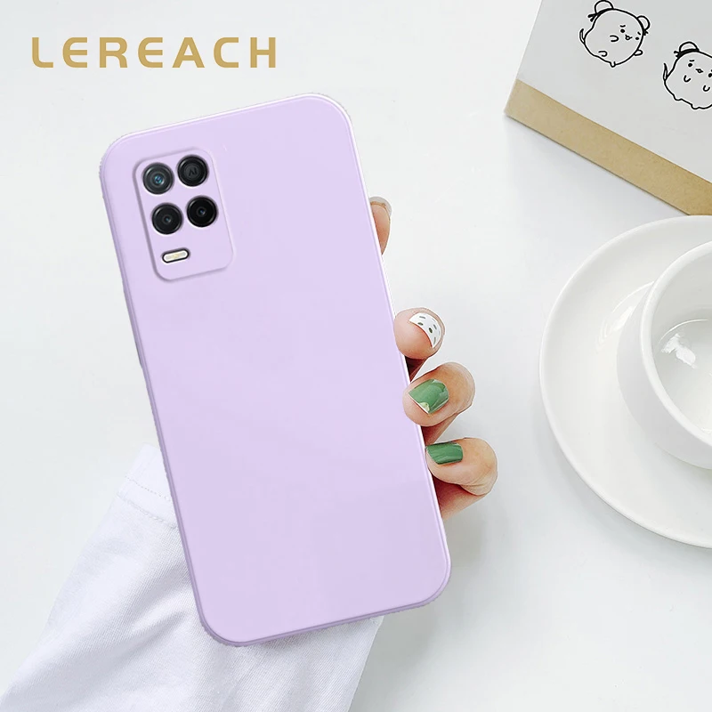 

Lereach Luxury Square Liquid Silicone Case For Realme 8 5G 7 8 Pro X7 Pro 6 7i C11 C12 C15 C17 Nazo 20 Pro Thin Soft Cover Case