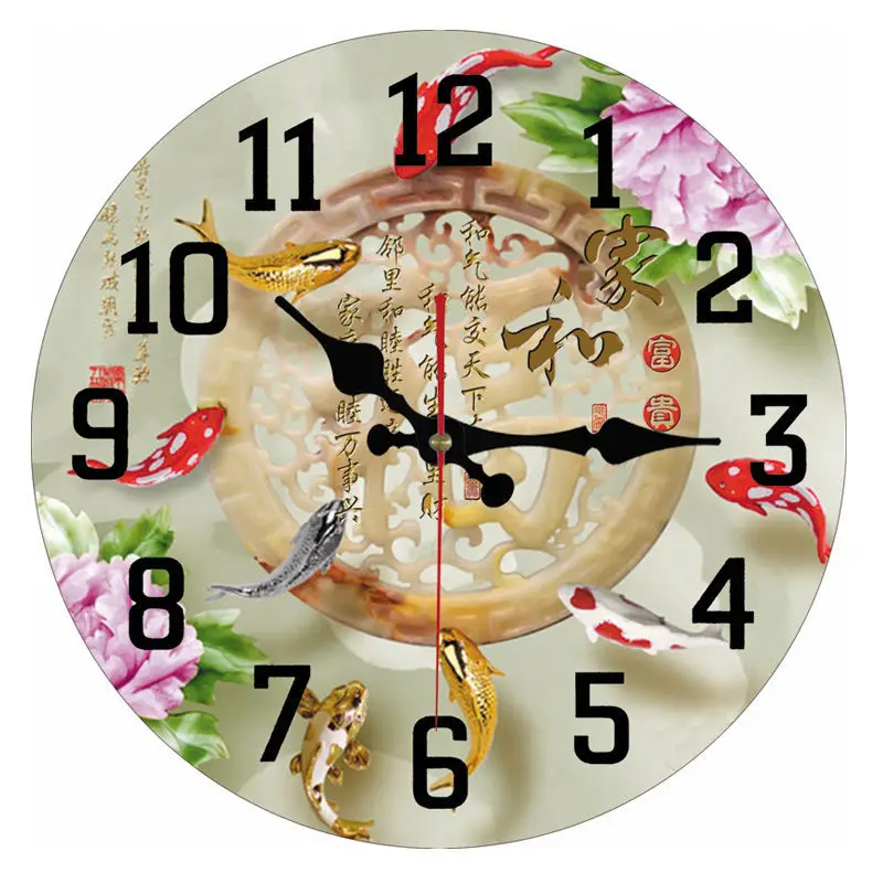 Китайские креативные домашние и богатые настенные часы тихие модные