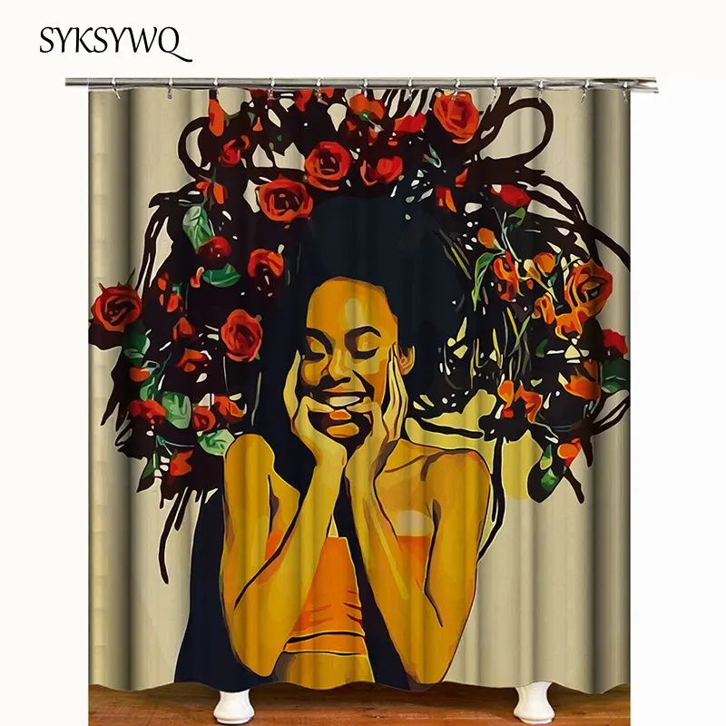 Женская Фотоштора с розовым цветком|Шторы для душа| |