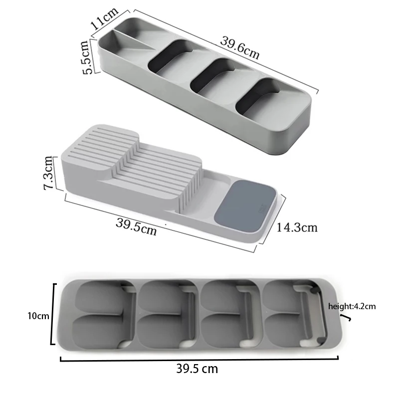 

YOMDID Cutlery Storage Tray Knife Holder Tableware Organizer Spoon Fork Storage Box Plastic Container plateau Knife Block Holder