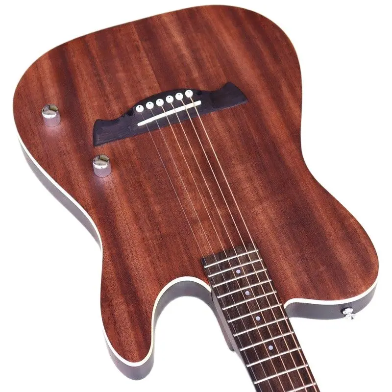 stille gitarre stille akustische elektrische gitarre 6 string solid mahagoni körper matte finish 39 zoll vintage farbe stille folk gitarre free g