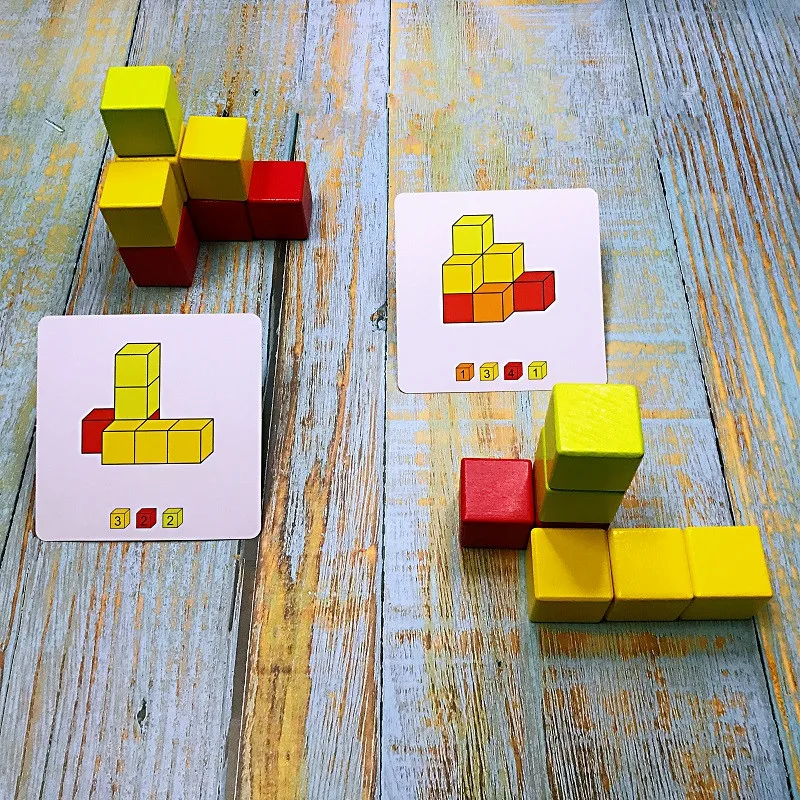 

Montessori Children Puzzles Tabletop Space Thinking Building Blocks Game To Cultivate 3D Sense Of Cube Space Intelligence Toys