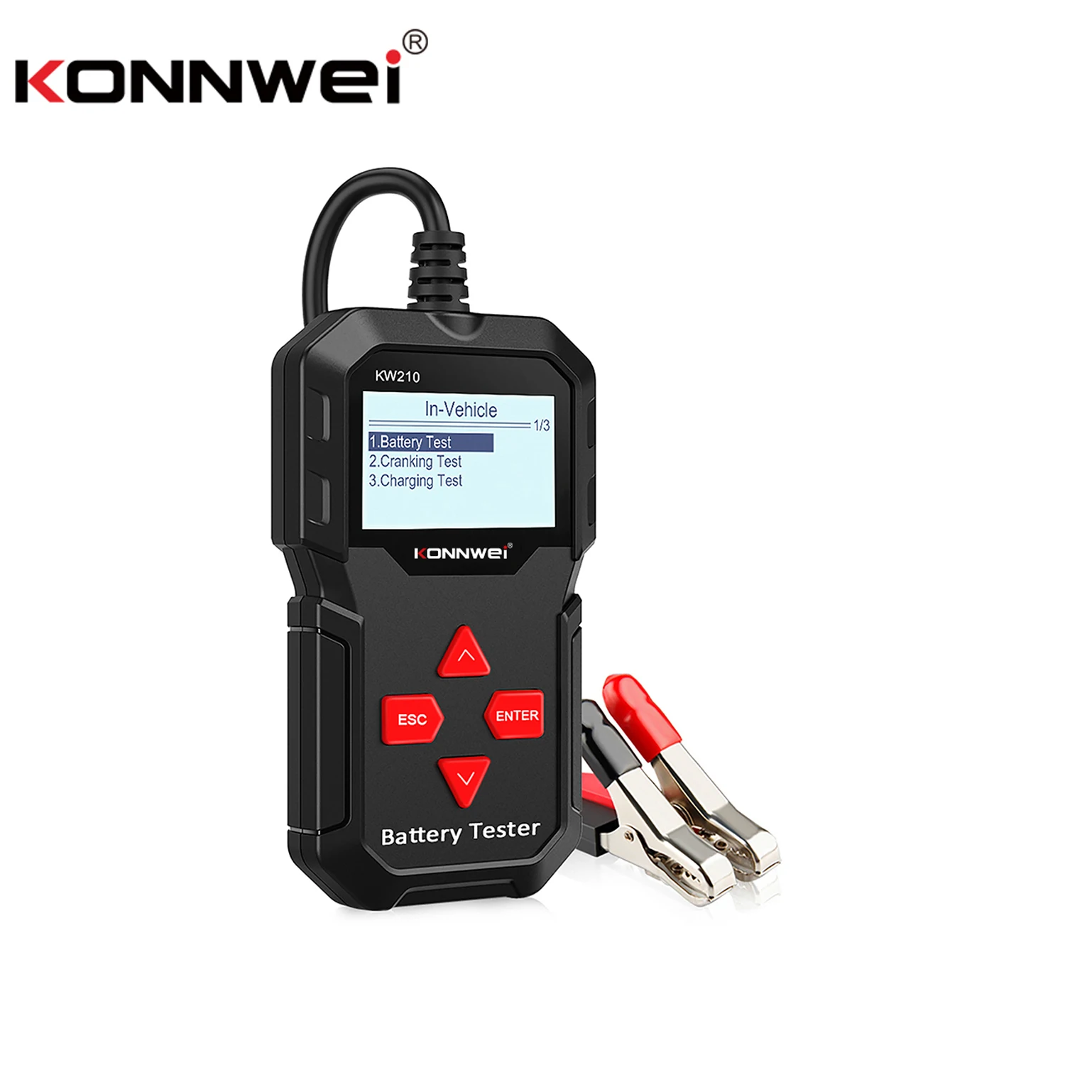 KONNWEI 12V Auto Car Battery Tester 100-2000 CCA 220AH Power Load Tester Automotive Digital Battery Analyzer