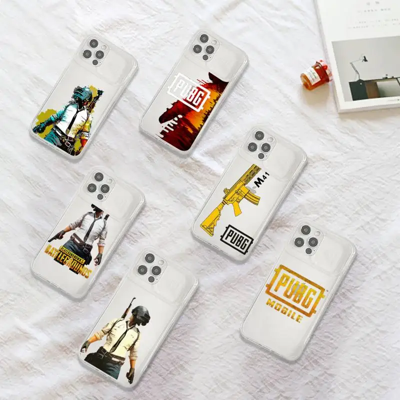 

PUBG hot game Phone Case Transparent for iPhone 7 8 11 12 se 2020 mini pro X XS XR MAX Plus coque funda cover
