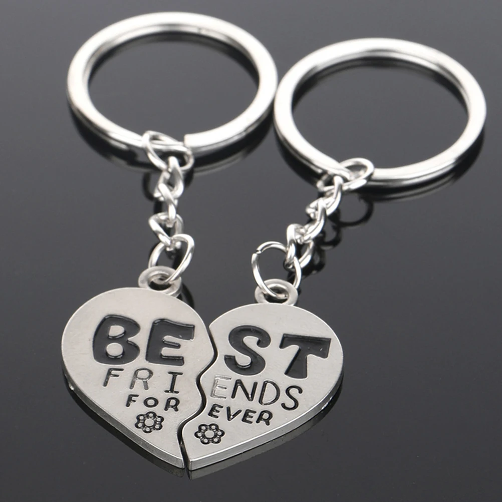 

Friendship Christmas Birthday Anniversary 2 Parts Broken Heart Keychains Jewelry Gift Keyrings "Best Friends Forever"