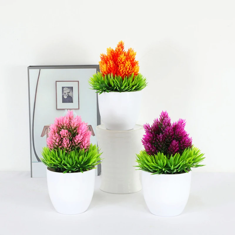 

Simulation plant potted green plants home decoration small ornaments plastic flower pot small desktop bonsai S7A7223