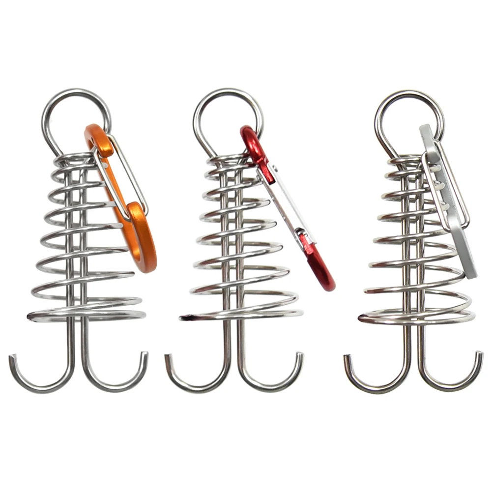 10pcs Plank Floor Spring Nails Aluminum Windproof Outdoor Awning Camping Tent Fixed Hook Buckle Equipment Accessories | Спорт и