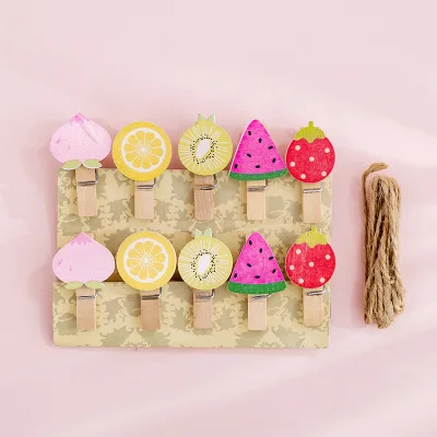 A0582 8/10/12 Pcs Mini Natural Wooden Photo Clips Christmas Snowman Duck Heart Owl shaped Clips Clothespin Craft Decoration Clips Pegs - Цвет: A0582