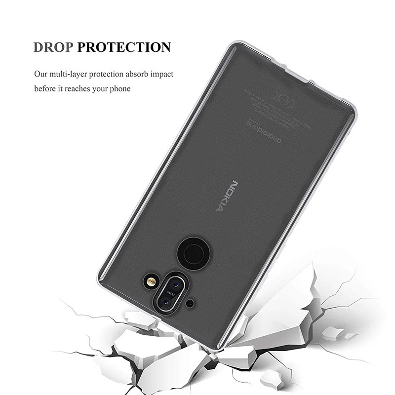 Оригинальные чехлы для телефонов Nokia 8 Sirocco, тонкий Тонкий прозрачный мягкий ТПУ силиконовый чехол Nokia8 Sirocco TA-1005 9 5,5"