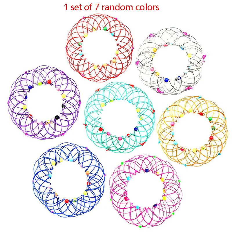 

7PCS Magic Mandala Flower Basket Toy Magic Loops Wire Fidget Toy Flexible Basket Soft Magical Toys for Adults Kids