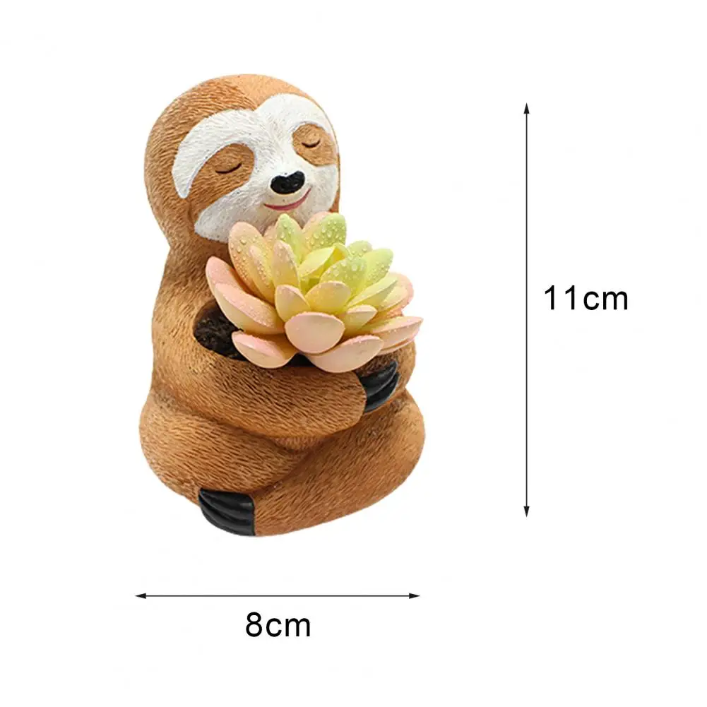 

Flower Pot Cartoon Shape Anti-fade Resin Flowers Planter Vase Supplies Realistic Looking Sloth Shaped Figurine Succulent Pot