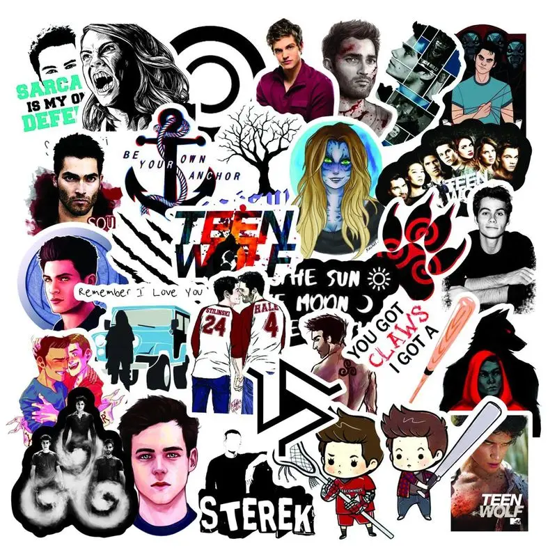 10/50 шт в наборе ТВ показать прочный Чехол Teen Wolf Граффити Стикеры футболка с