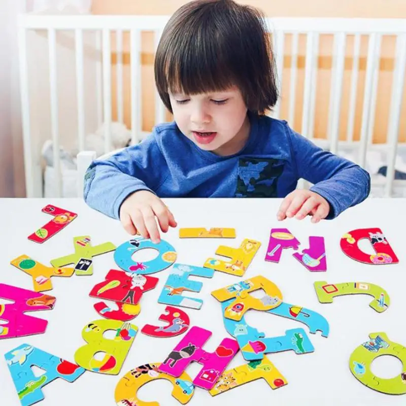 1 Set Montessori Educational Wooden Toys Cartoon Numbers Letters Math Puzzle Mathematics Toy Gift for Kids multi-function | Игрушки и
