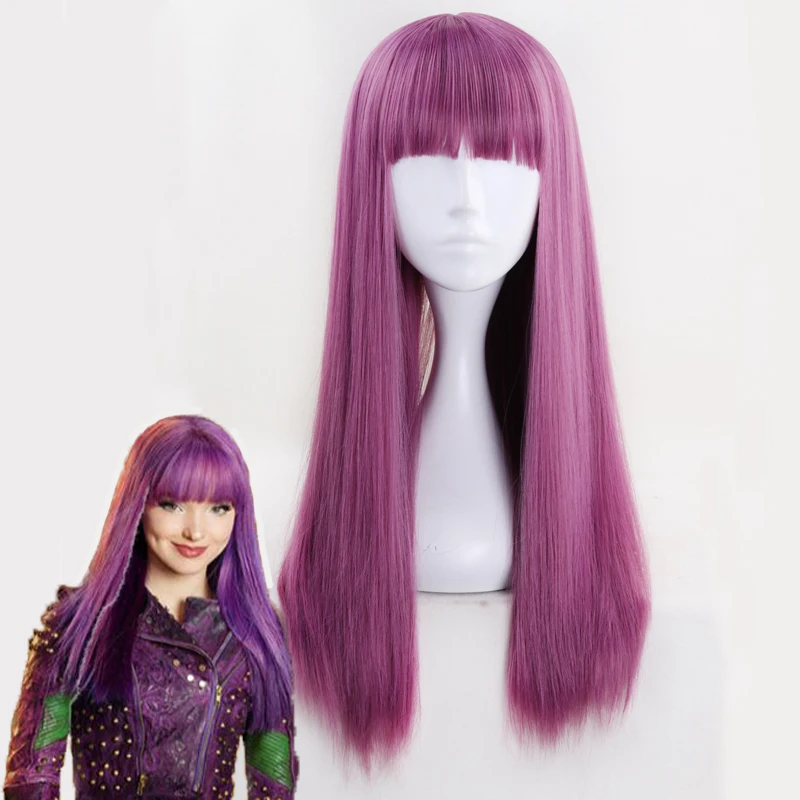 Потомки 2 ТЗА Косплей парики фиолетовый микс парик для женщин длинные прямые