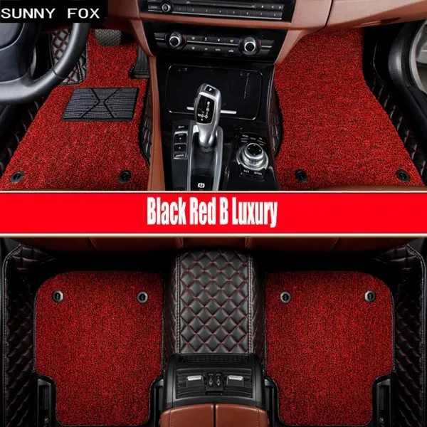 Black Red B Luxury Автомобильные коврики для Nissan Sentra Sylphy муранские Румяна X-trail Altima Versa Tida 5D автомобильный Стайлинг ковровое покрытие для автомобиля - Название цвета: Black Red B Luxury