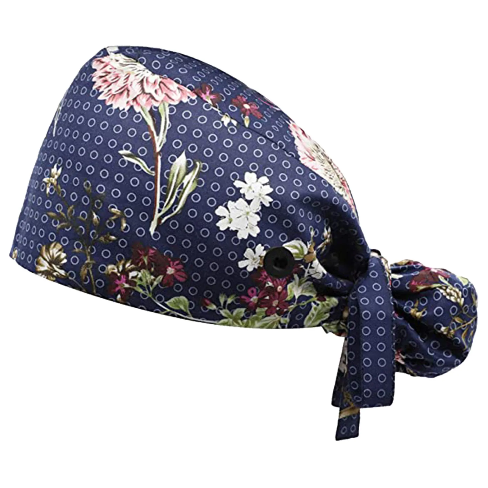 

Hats For Women Fashion Cotton Nurse Hat Solid Color Cap Nurse Accessories Button Bouffant Hat Sweatband Gorro Enfermera